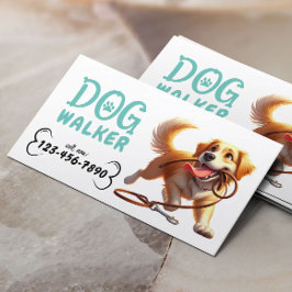 Dog Walker Cute Lycklig Hund Pet Sitter Visitkort