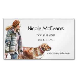 Dog Walker Djuromsorg Services Magnetiska Visitkort