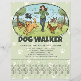 Dog Walker Dog Walking Service Custom Reklamblad