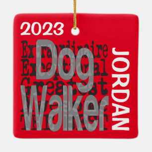 Dog Walker Extraordinaire ANPASSNINGSBAR Julgransprydnad Keramik