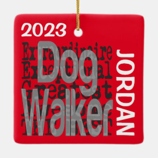 Dog Walker Extraordinaire ANPASSNINGSBAR Julgransprydnad Keramik