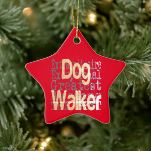 Dog Walker Extraordinaire Julgransprydnad Keramik