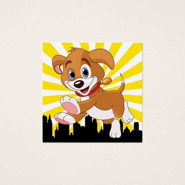 Dog Walker - Feeder Fyrkantigt Visitkort (Framsida)