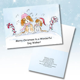Dog Walker God jul CKCS Hundar Kort