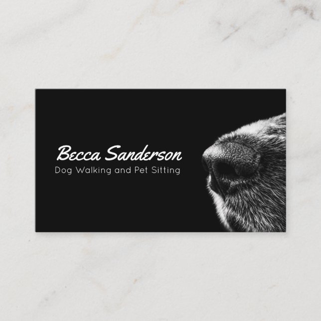 Dog Walker, Groomer, Pet Sitter, Vet Elegant Visitkort (Framsida)