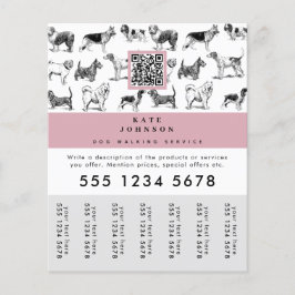 Dog Walker Grooming Hund Trainer Tear-Off Märkre Flygblad