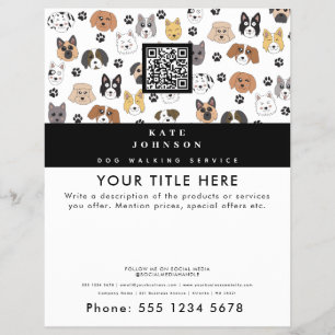 Dog Walker Grooming Hund Trainer Vet Hund Spa Reklamblad