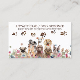 Dog Walker Grooming Petwatch Cute Loyalty Visitkort