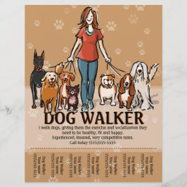 Dog Walker. Hund Walking. Annonsmall Reklamblad