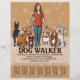 Dog Walker. Hund Walking. Annonsmall Reklamblad