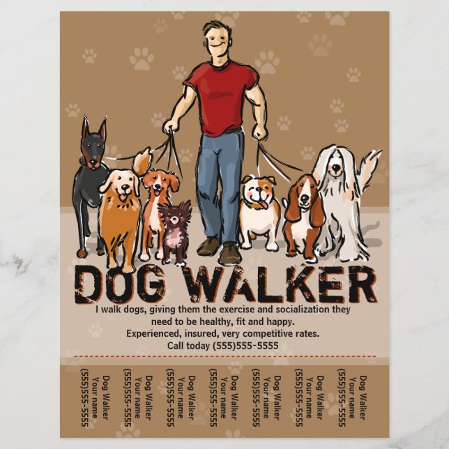 Dog Walker. Hund Walking. GUY. Annonsmall Reklamblad (Framsidan)