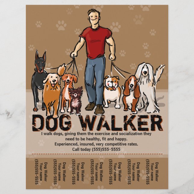 Dog Walker. Hund Walking. GUY. Annonsmall Reklamblad (Framsidan)
