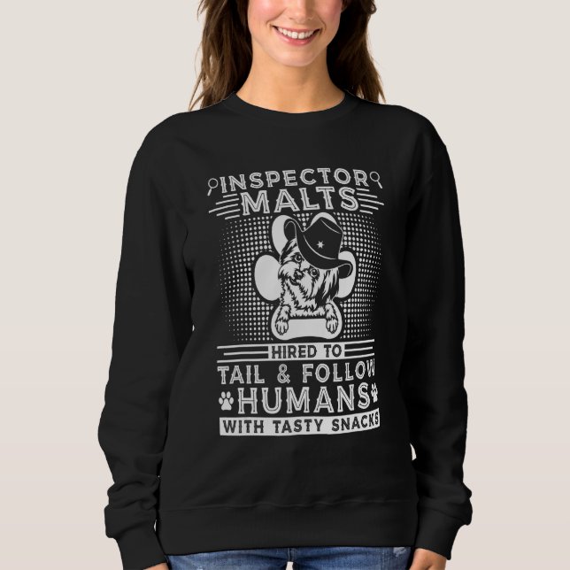 Dog Walker-inspektör Malts, sheriff Hund Trainer M T Shirt (Framsida)