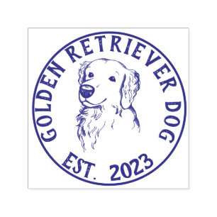 Dog Walker logotyp Golden hämever Självfärgande Stämpel