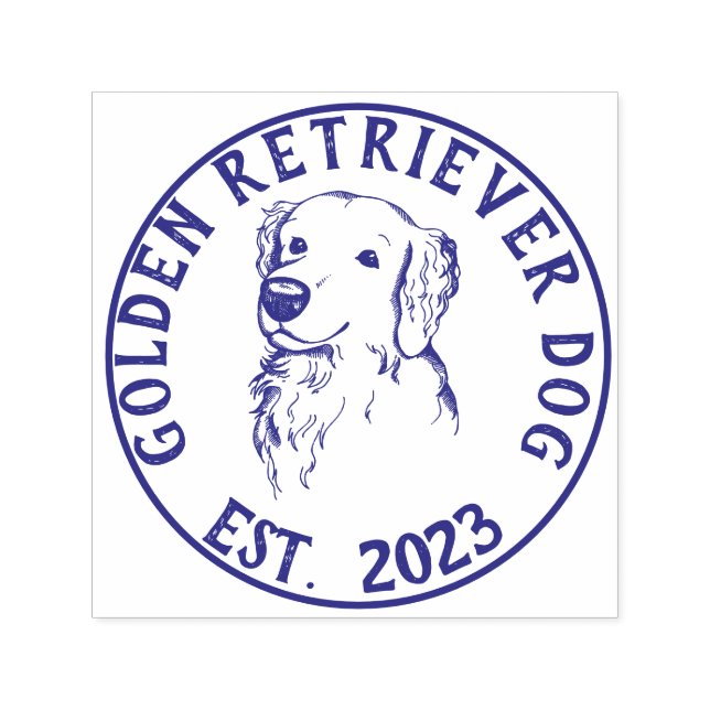 Dog Walker logotyp Golden retriever Självfärgande Stämpel (Design)