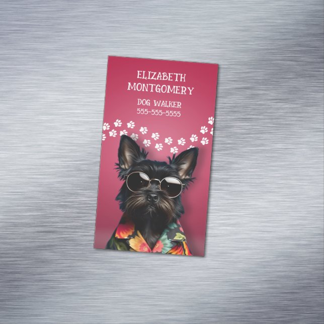 Dog Walker Magnetiska Visitkort (In Situ)
