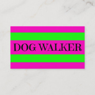 Dog Walker Neon Grönt och Shock rosa Visitkort