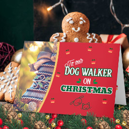 Dog Walker på julen Tass Cat och Hund Helgdag Helgkort