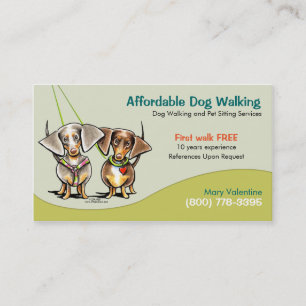 Dog Walker Pet Business Dachshunds Visitkort