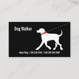 Dog Walker Pet Business Lab Modern Black Visitkort