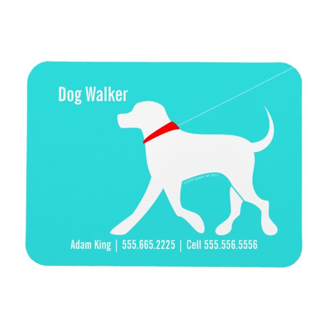 Dog Walker Pet Business Lab Modern Coastal Magnet (Horisontell)