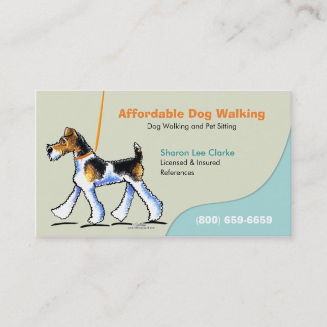 Dog Walker Pet Business WFT Visitkort (Framsida)