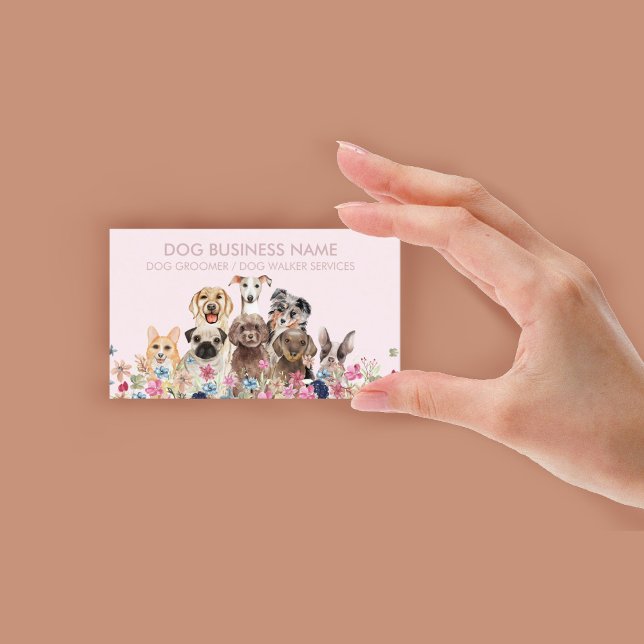 Dog Walker Pet Groomer Visitkort (Dog Walker Pet Groomer Business Card)