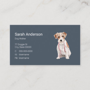 Dog Walker Pet Sitta Affärskort Visitkort