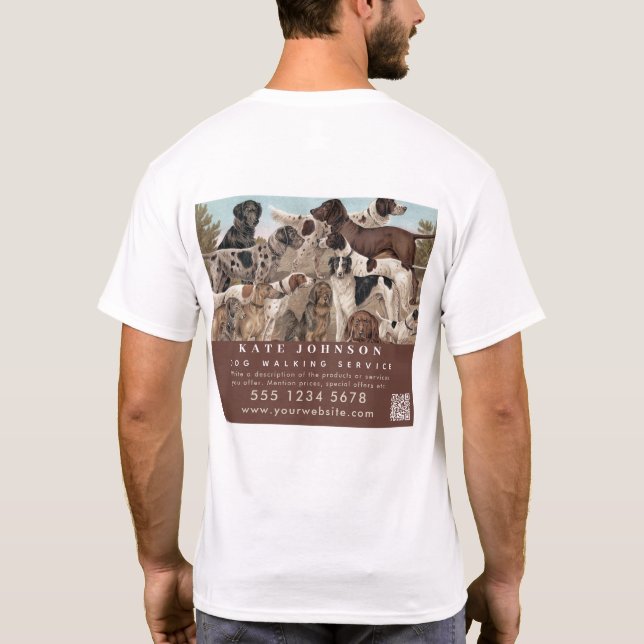 Dog Walker Pet Sitta Animal Care Professionell T Shirt (Baksida)