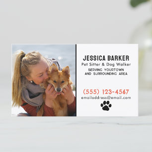 Dog Walker Pet Sitta Din Djurälskare Photo Visitkort