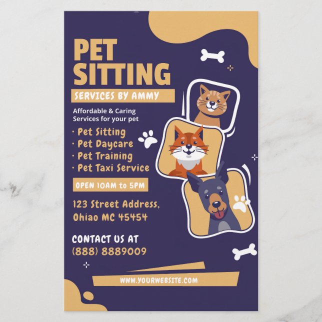Dog Walker Pet Sitta Hund Trainer Business Flyer (Framsidan)