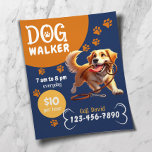 Dog Walker Pet Sitta Lycklig Hund Navy Blue Flygblad<br><div class="desc">Dog Walker Pet Sitta Lycklig Hund som klappade sina lövfällor.</div>