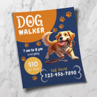Dog Walker Pet Sitta Lycklig Hund Navy Blue