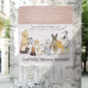 Dog Walker Pet Sitta Watercolor Business Flygblad
