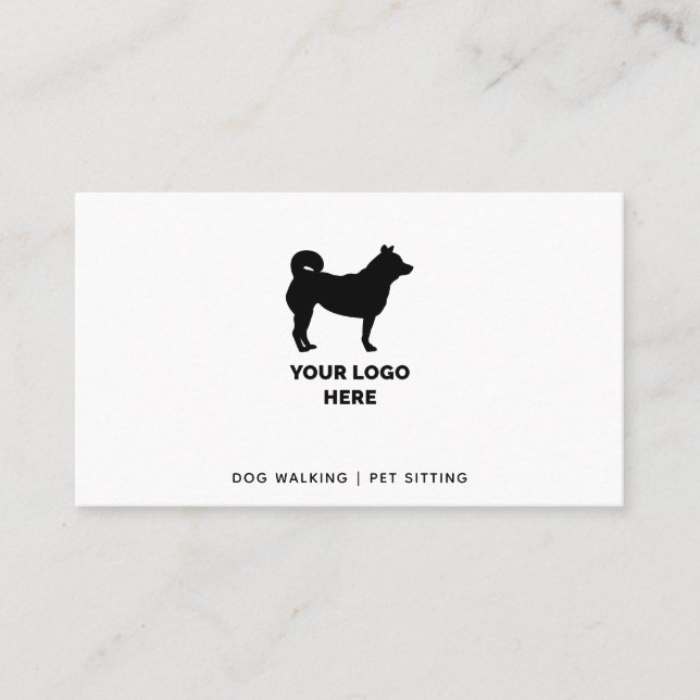 Dog Walker & Pet Sitter Add Your Logotyp Black Tex Visitkort (Framsida)