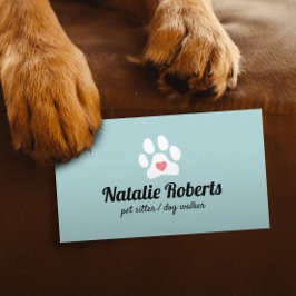 Dog Walker Pet Sitter Cute Tass Heart Visitkort