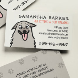 Dog Walker Pet Sitter Funny Fluffy Hund Visitkort