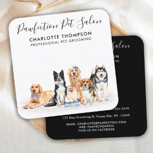 Dog Walker Pet Sitter Groomer Professionell QR-kod Fyrkantigt Visitkort