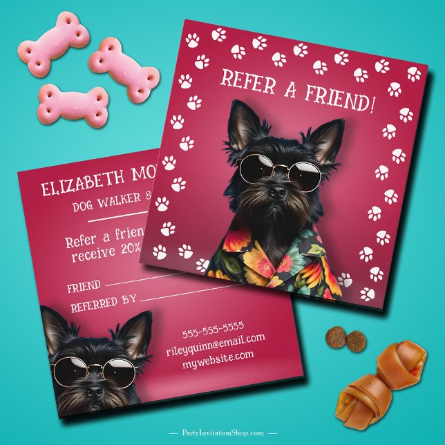 Dog Walker Pet Sitter Rabattkort (Dog Walker Pet Sitter Referral Cards)