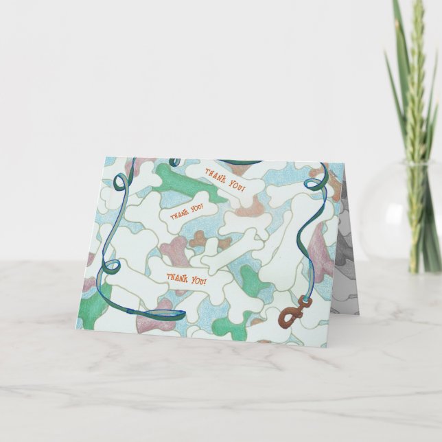 Dog Walker Pet Sitter Tack Bones Illustrated Kort (Framsida)