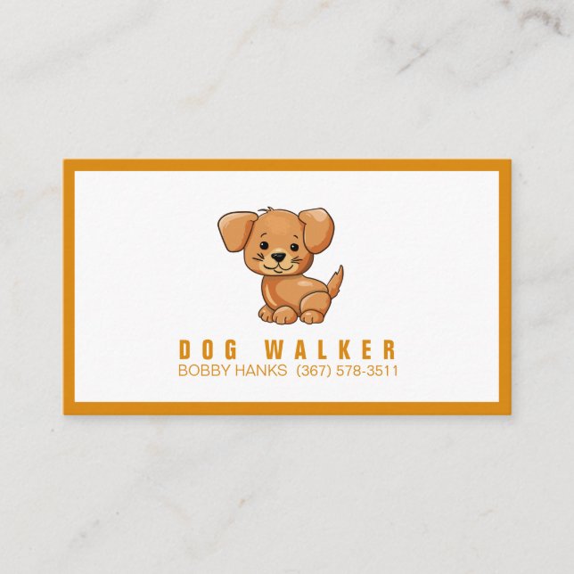 Dog Walker Pet Sitter Visitkort (Framsida)