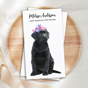 Dog Walker Pet Sitter Watercolor Puppy Labrador Visitkort