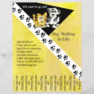 Dog Walker Pet Walking Tear Lakan Anpassningsbar F Reklamblad