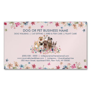 Dog Walker Petvundars djuromsorga petshop boutique Magnetiska Visitkort