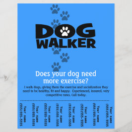 Dog Walker Promotional tear lakan flyer template_B