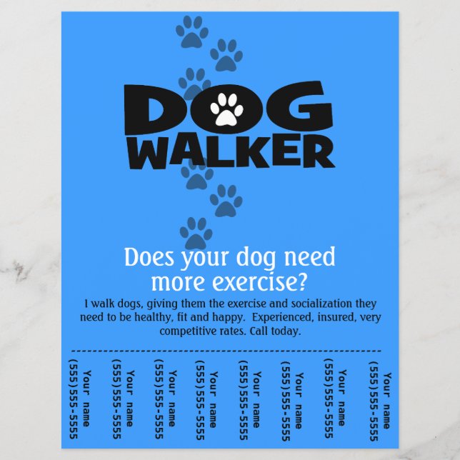 Dog Walker Promotional tear lakan flyer template_B (Framsidan)