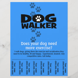 Dog Walker Promotional tear lakan flyer template_B