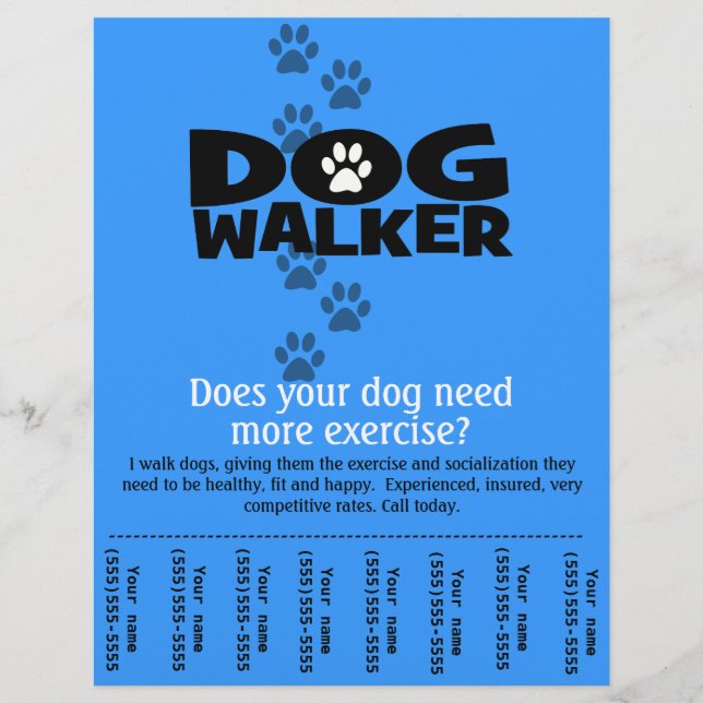 Dog Walker Promotional tear lakan flyer template_B (Framsidan)