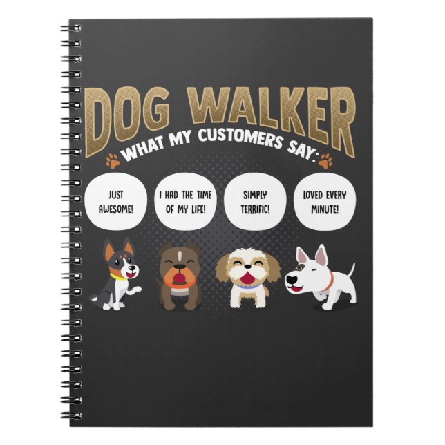 Dog Walker Rolig hund Walking Pet Sitter Gift Anteckningsbok (Framsidan)