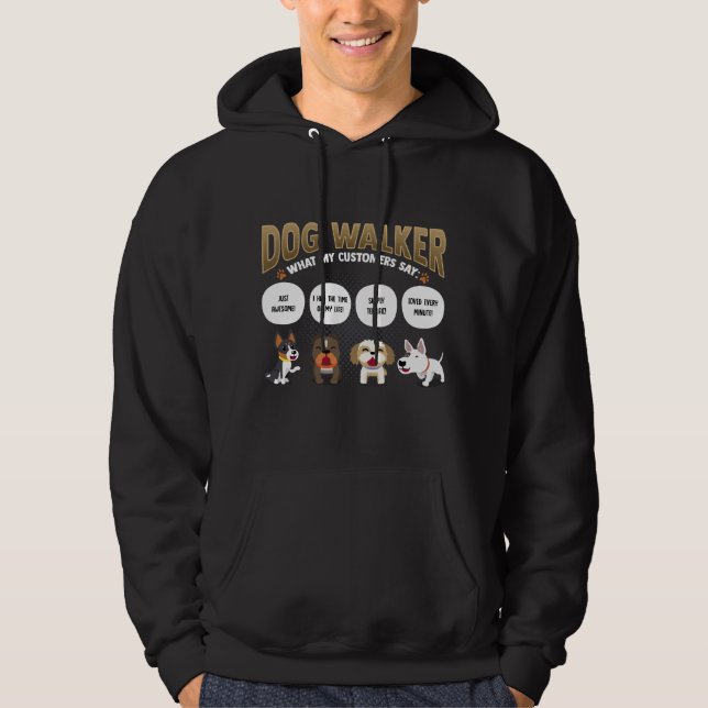 Dog Walker Rolig hund Walking Pet Sitter Gift Hoodie (Framsida)
